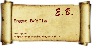 Engst Béla névjegykártya